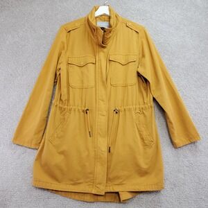 BAGATELLE  Women Mustard Yellow Utility Jacket Drawstring Waist Cargo Pockets M